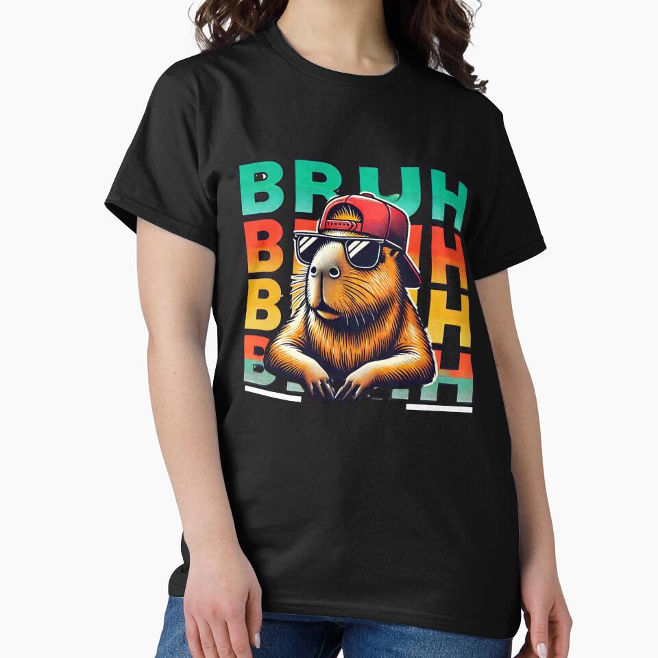 Capybara Bruh Meme Trending Animal Humor Artwork T-Shirts, Hoodie, Sweatshirt