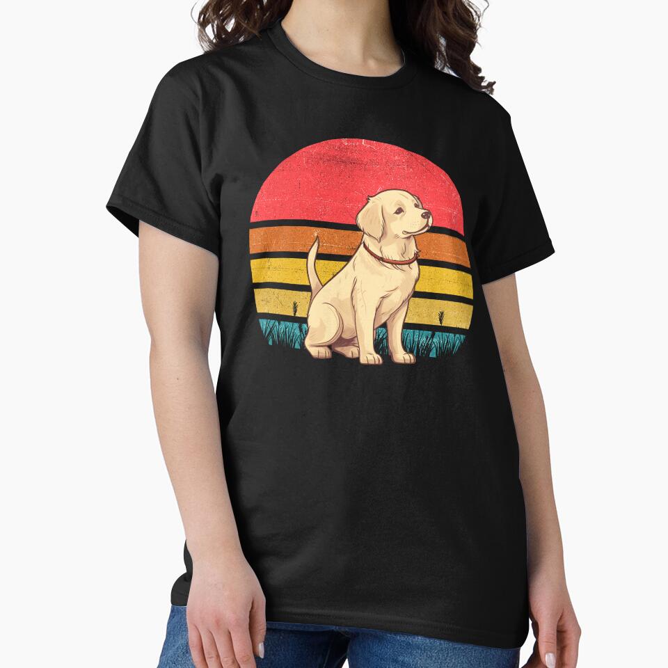 Golden Retriever Vintage Retro Sunset by rafaeltto T-Shirts, Hoodie, Sweatshirt | BlankRebels.com (Image 2)