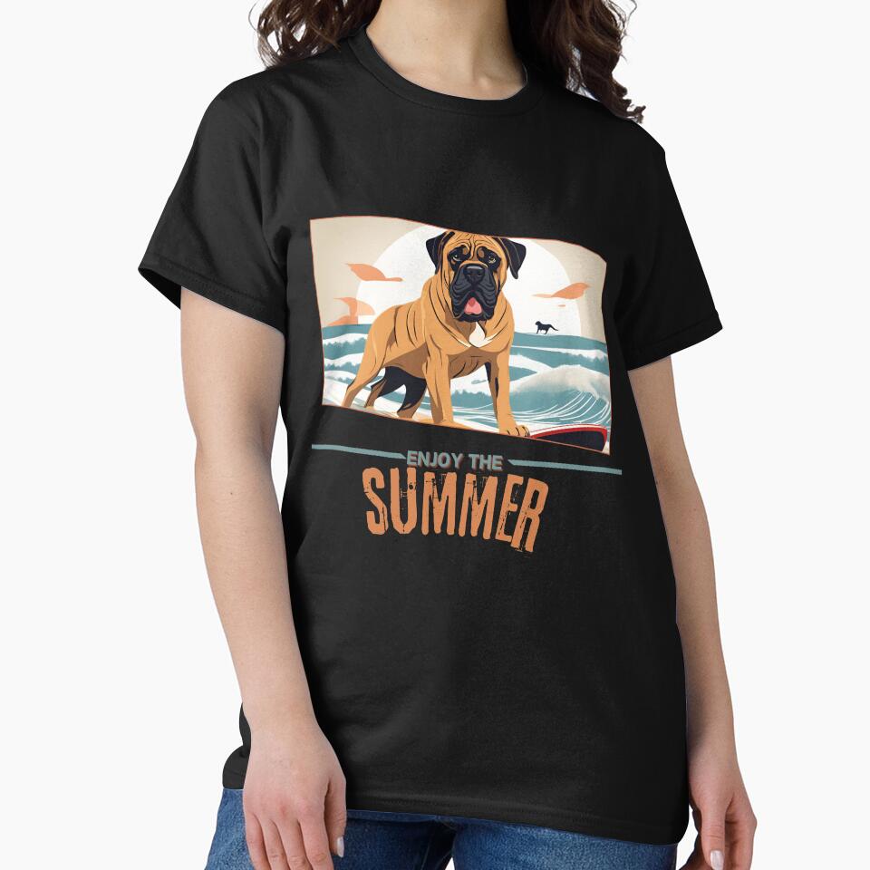 Bullmastiff Dog summer Holidays bullmastiff dog Enjoy the Summer by GoodyPaws T-Shirts, Hoodie, Sweatshirt (Image 2)