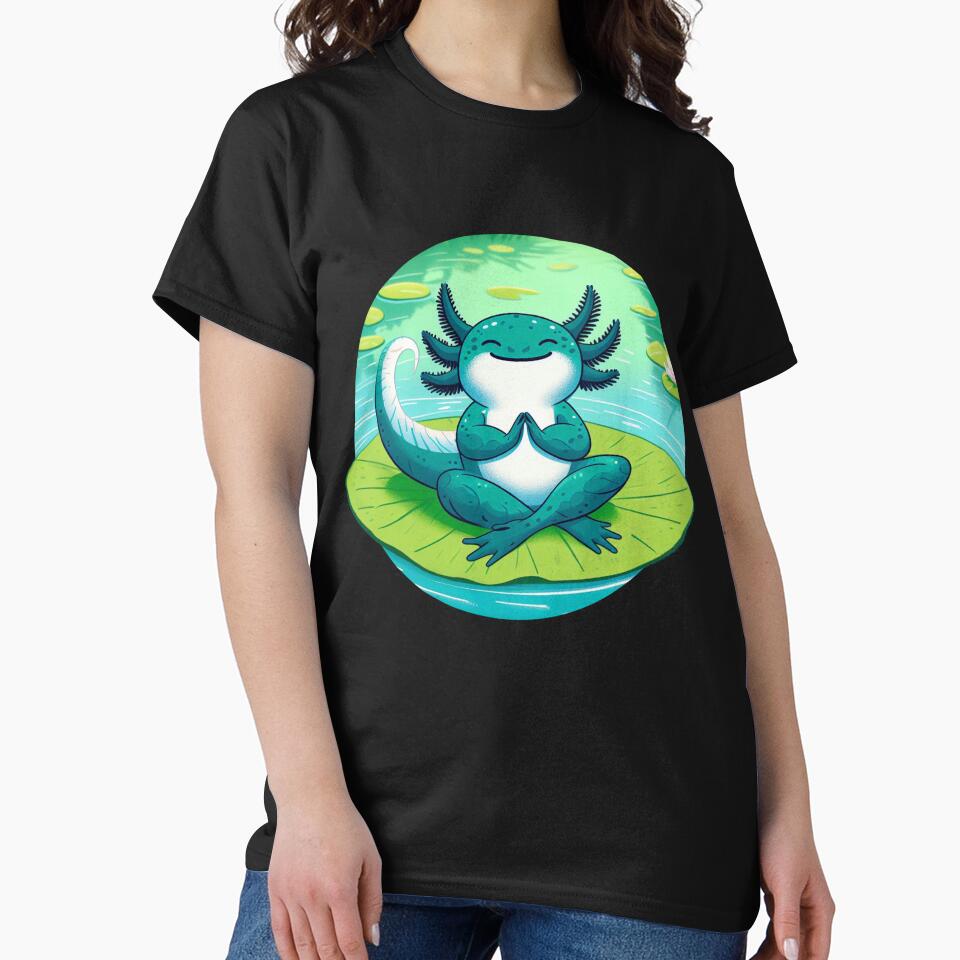 Cute Colorful Axolotl Namaste by Mr Pyuku T-Shirts, Hoodie, Sweatshirt | BlankRebels.com (Image 2)