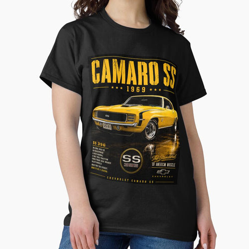 1969 Camaro SS Daytona Yellow Classic Muscle Car Art by TheArtOfCar