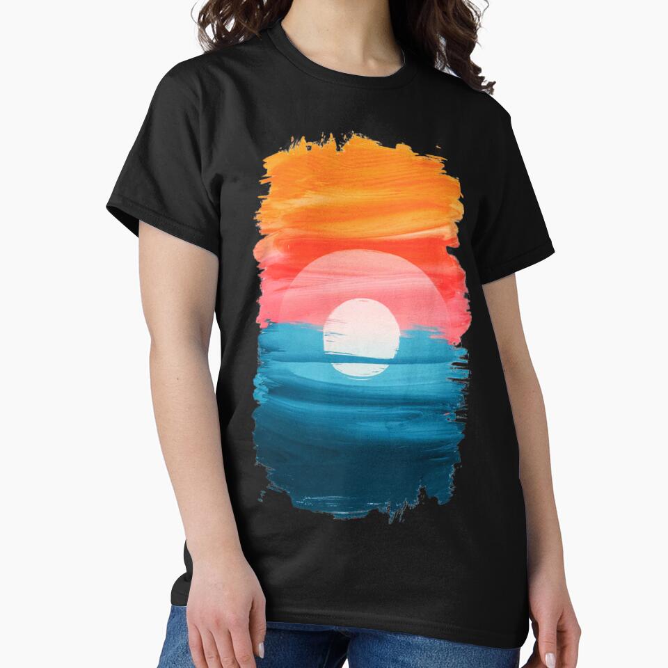 A captivating abstract art piece , showcasing the ephemeral beauty of a sunset. by aipaint T-Shirts, Hoodie,... (Image 2)