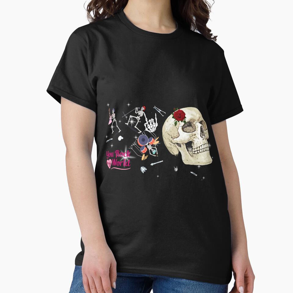 You Rock My World Skeleton Band by theprof2021 T-Shirts, Hoodie, Sweatshirt | BlankRebels.com (Image 2)