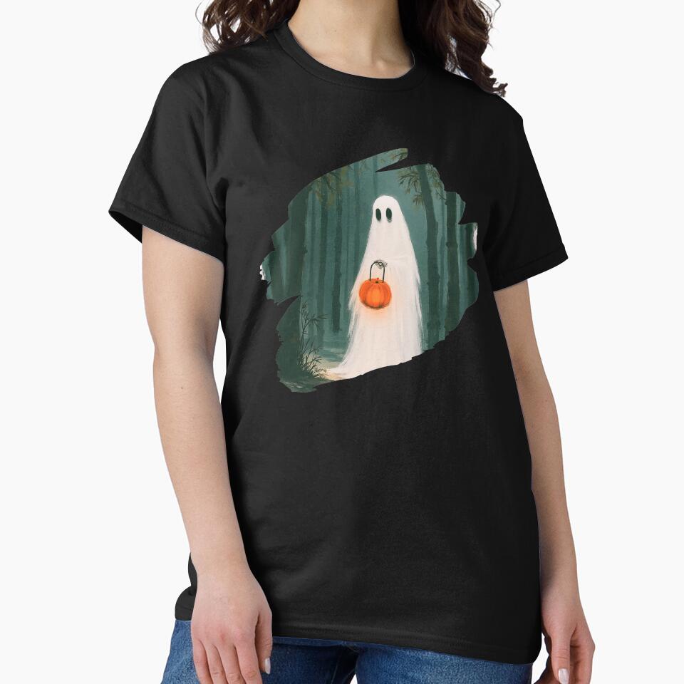 Ghost Standing in a Bamboo Forest Halloween T-shirt, tee, t-shirt, hoodie, sweatshirt, long sleeve, short... (Image 2)