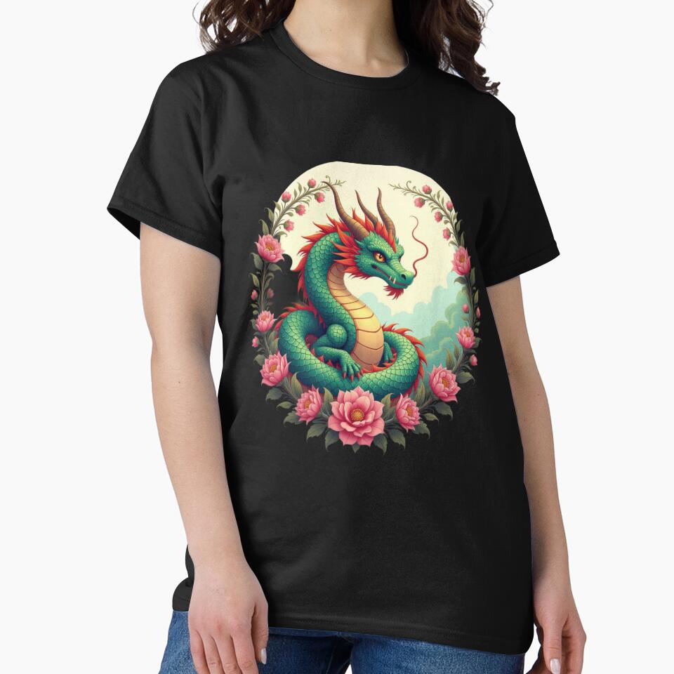 Dragon In Flowers Art by Planetporridge T-Shirts, Hoodie, Sweatshirt | BlankRebels.com (Image 2)