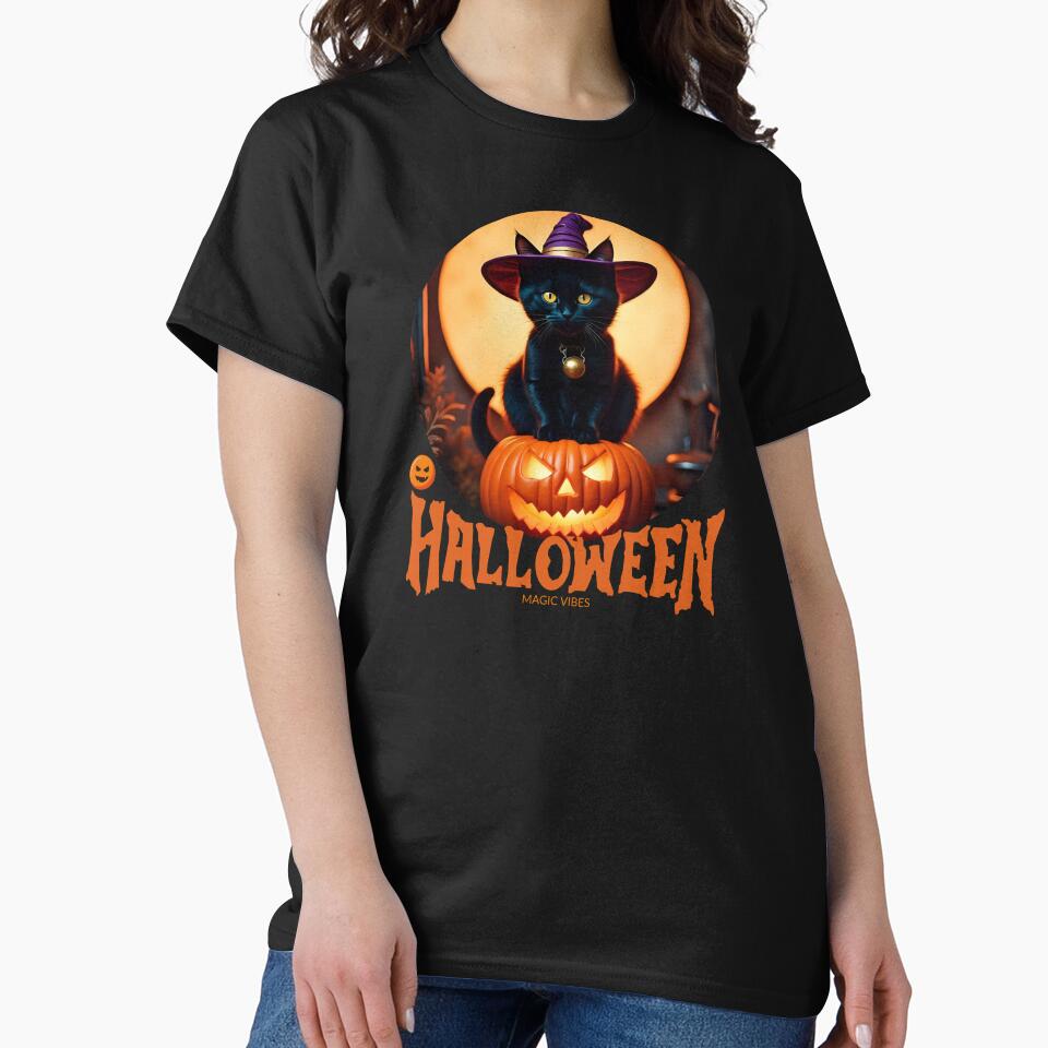 Creepy Cute Black Cat | Halloween Magical Vibes by Mirosou T-Shirts, Hoodie, Sweatshirt | BlankRebels.com (Image 2)