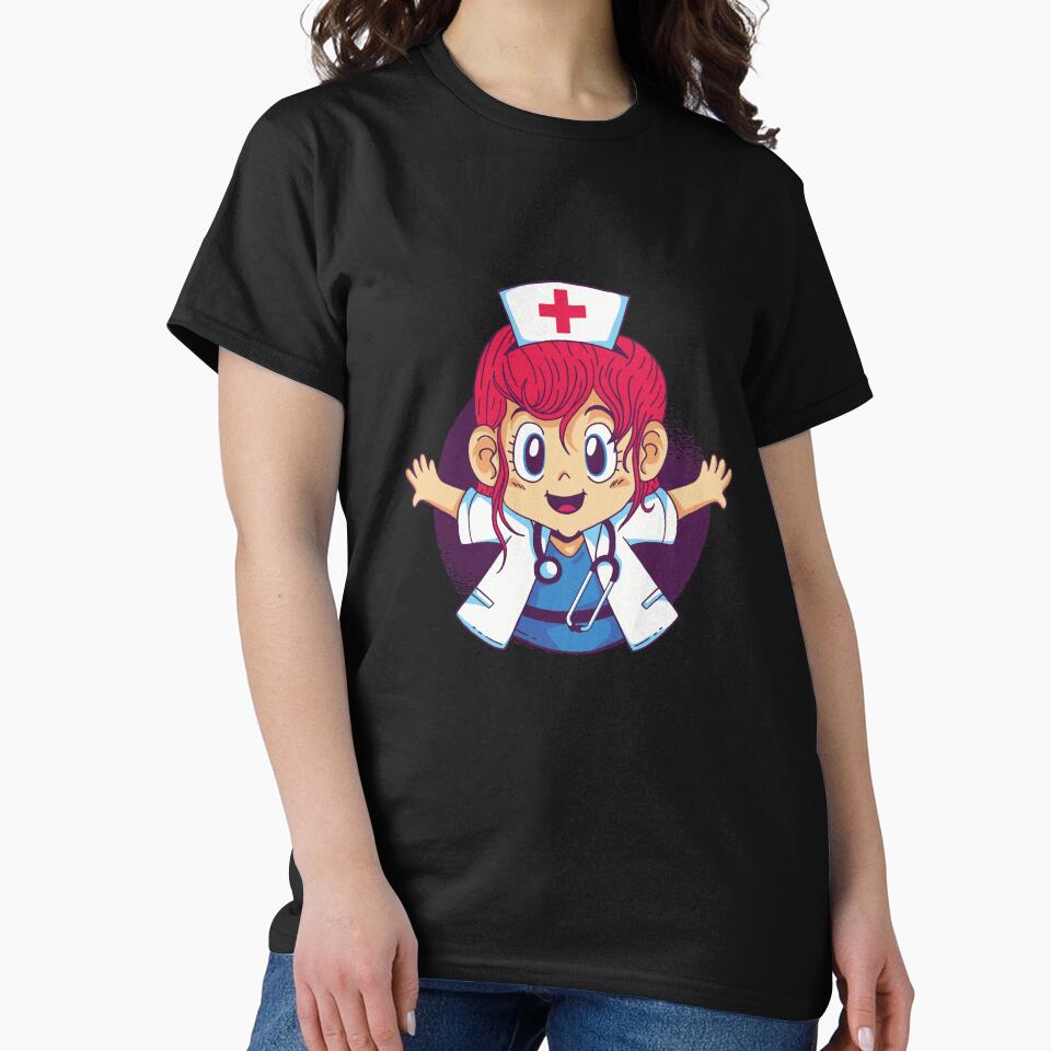Cute Female Woman Nurse Doctor Cartoon Shirt T-Shirts, Hoodie, Sweatshirt