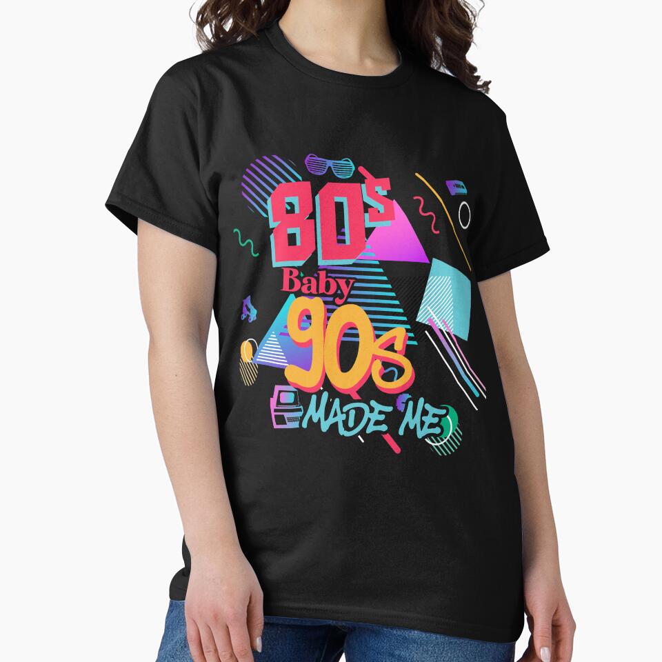 Vintage 80s Baby 90s Made Me Retro Memphis Graphic Throwback by majuga T-Shirts, Hoodie, Sweatshirt (Image 2)