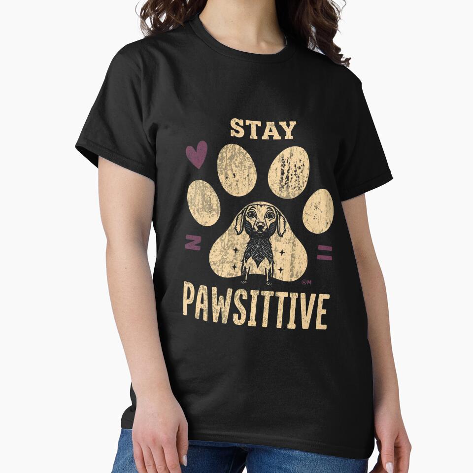 Stay pawsitive by whatthefoxsays T-Shirts, Hoodie, Sweatshirt | BlankRebels.com (Image 2)