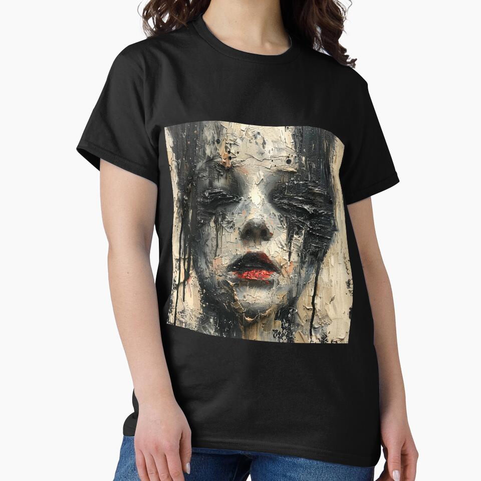 Heavy Oil Painting on Canvas of Beautiful Girl, Gothic Dark Art Print by IzabellaBlue T-Shirts, Hoodie, Sweatshirt (Image 2)