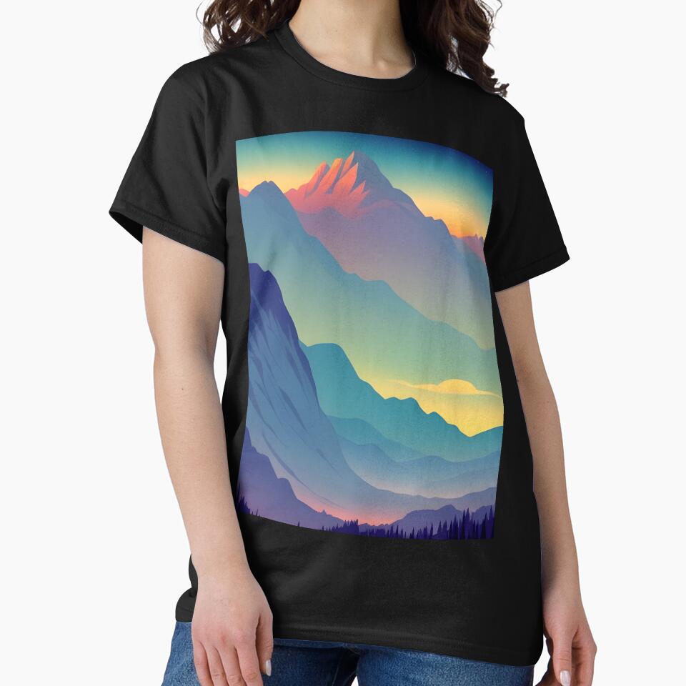 Find the Perfect Minimalist Matte Painting of Beautiful Mountain Landscape in the Bavarian Alps Print for Any... (Image 2)