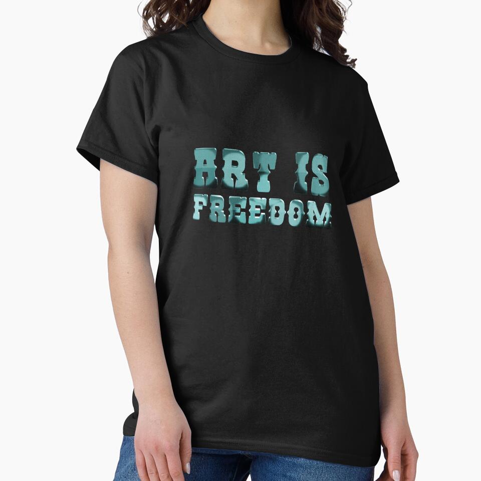 'Art is Freedom' 3D halftone typography by trepiu T-Shirts, Hoodie, Sweatshirt | BlankRebels.com (Image 2)