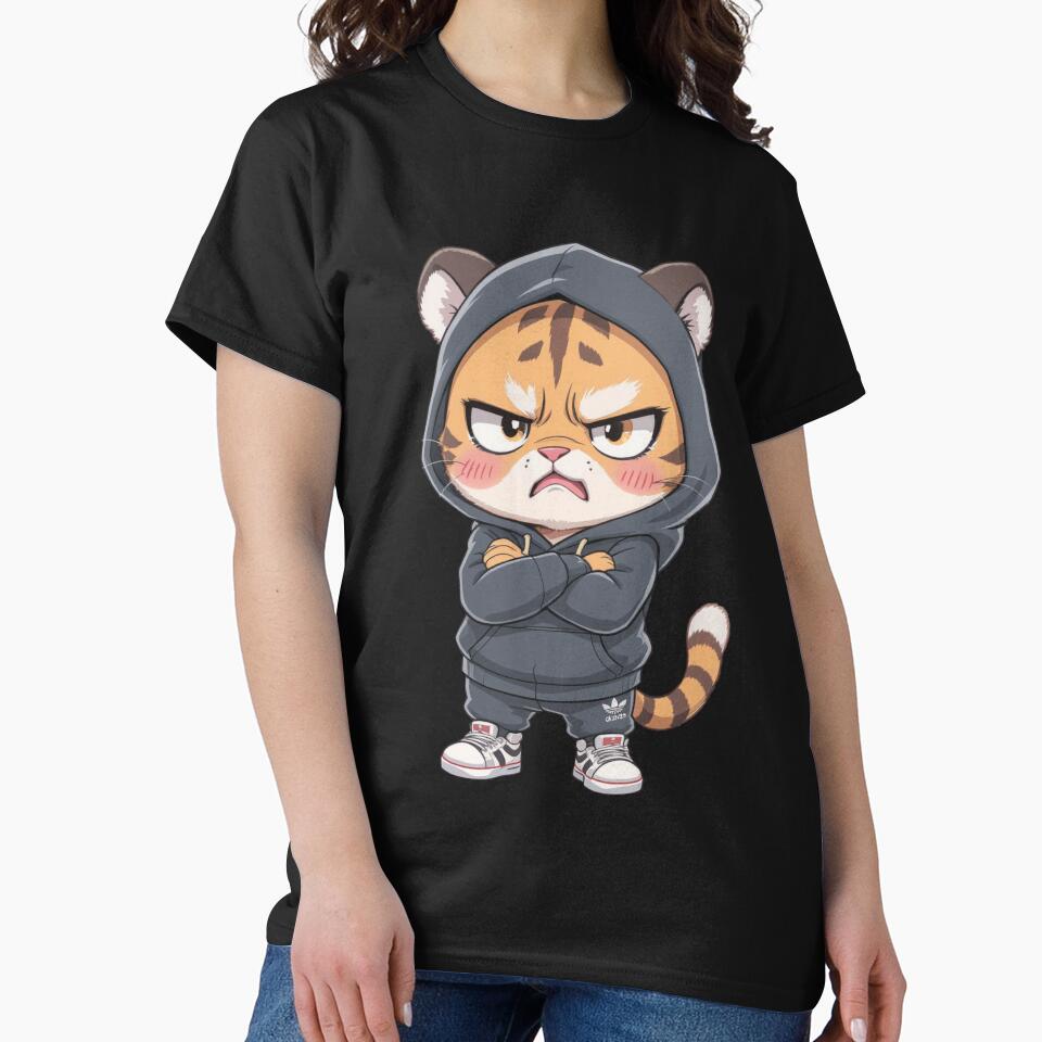 Angry Cute Chibi Tiger | Funny Kawaii Rage Tiger Cartoon by ColorSplash123 T-Shirts, Hoodie, Sweatshirt (Image 2)