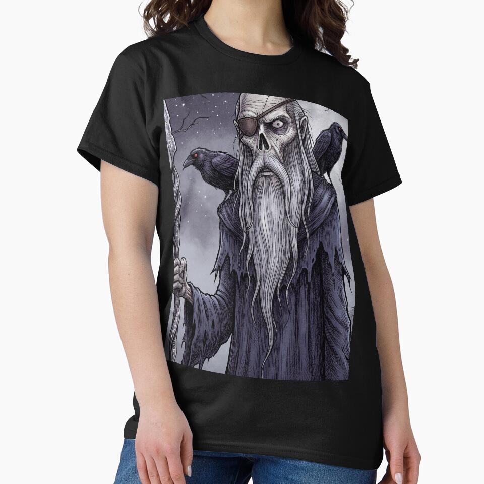 Odin the Allfather Ancient Norse God Gothic style illustration by Vintage Designs + T-Shirts, Hoodie, Sweatshirt (Image 2)