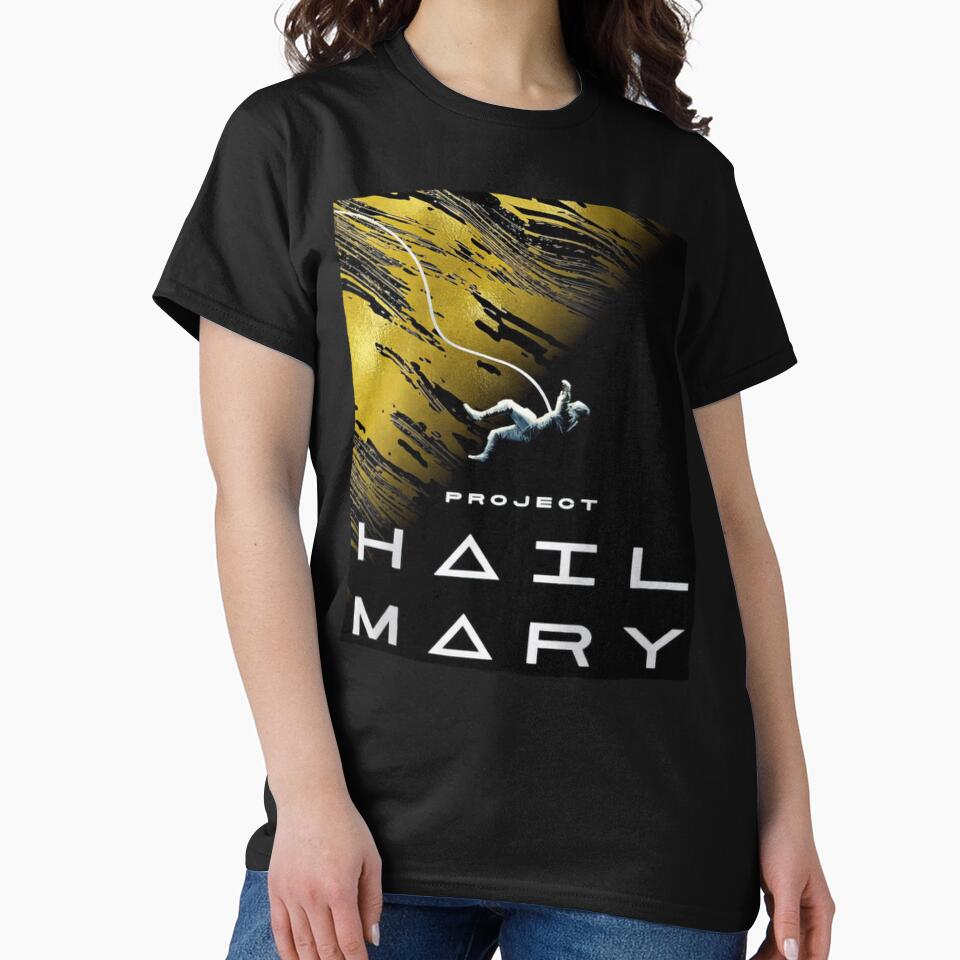 Project Hail Mary Minimal Astronaut Floating Space Sci Fi Classic T-Shirt by Qwertycraftd