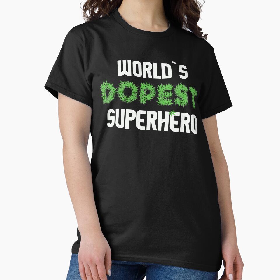 Worlds Dopest Superhero Cannabis Marihuana Ganja Pot Stoner Hero Icon Gift by TheAplus T-Shirts, Hoodie, Sweatshirt (Image 2)