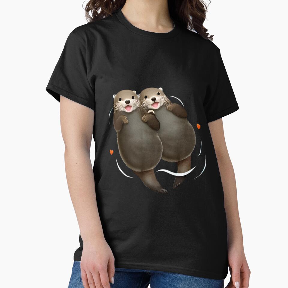 Cute otters floating and holding hands by BabiesNanimals T-Shirts, Hoodie, Sweatshirt | BlankRebels.com (Image 2)