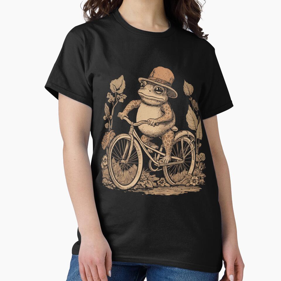 Cottagecore Aesthetic Frog Riding Bike by banigobjeshkp T-Shirts, Hoodie, Sweatshirt | BlankRebels.com (Image 2)