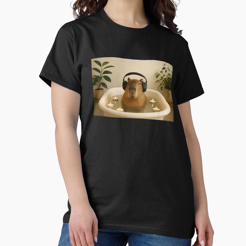 Relaxed Capybara Bathtub Headphones Candles T-Shirts, Hoodie, Sweatshirt