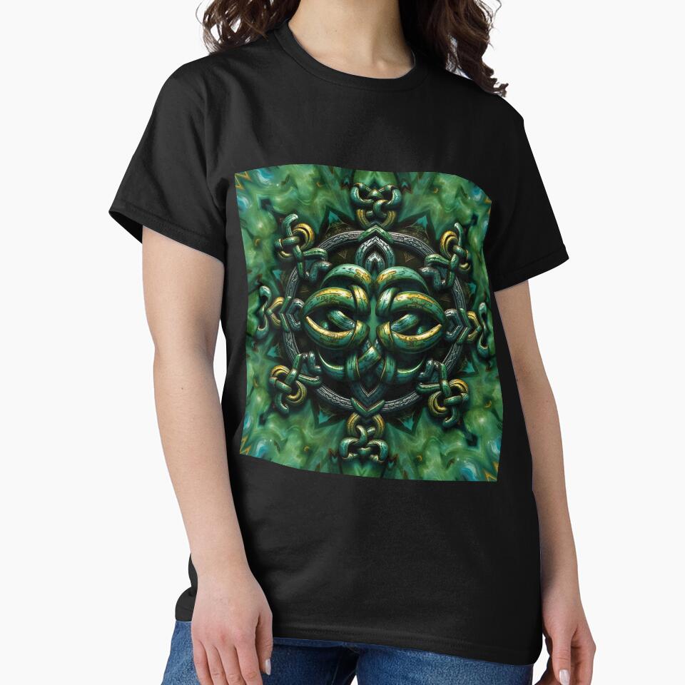 Celtic Knotwork Seamless Pattern T-Shirt, 3D Haunted Forest Seamless Pattern, Gothic Decor Print for Home... (Image 2)