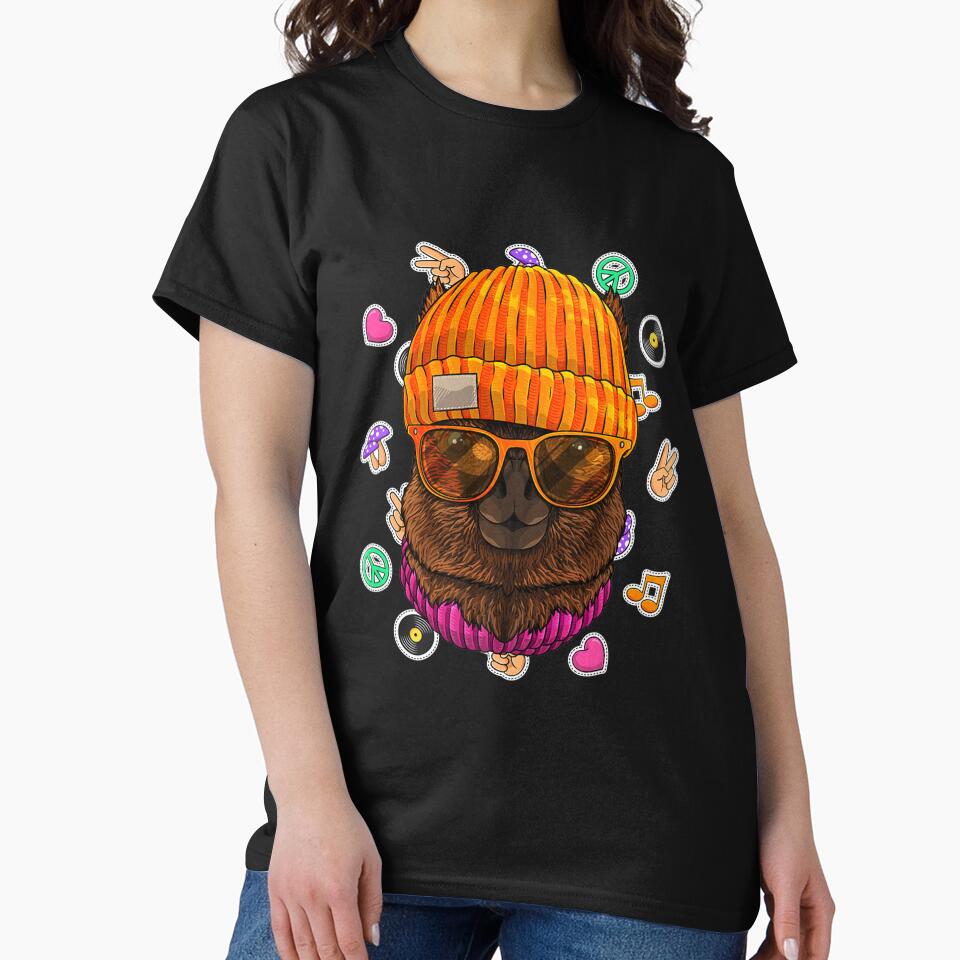 HIPSTER ALPACA GEEK NERD GLASSES ANIMAL LOVE PEACE SIGN T-Shirts, Hoodie, Sweatshirt