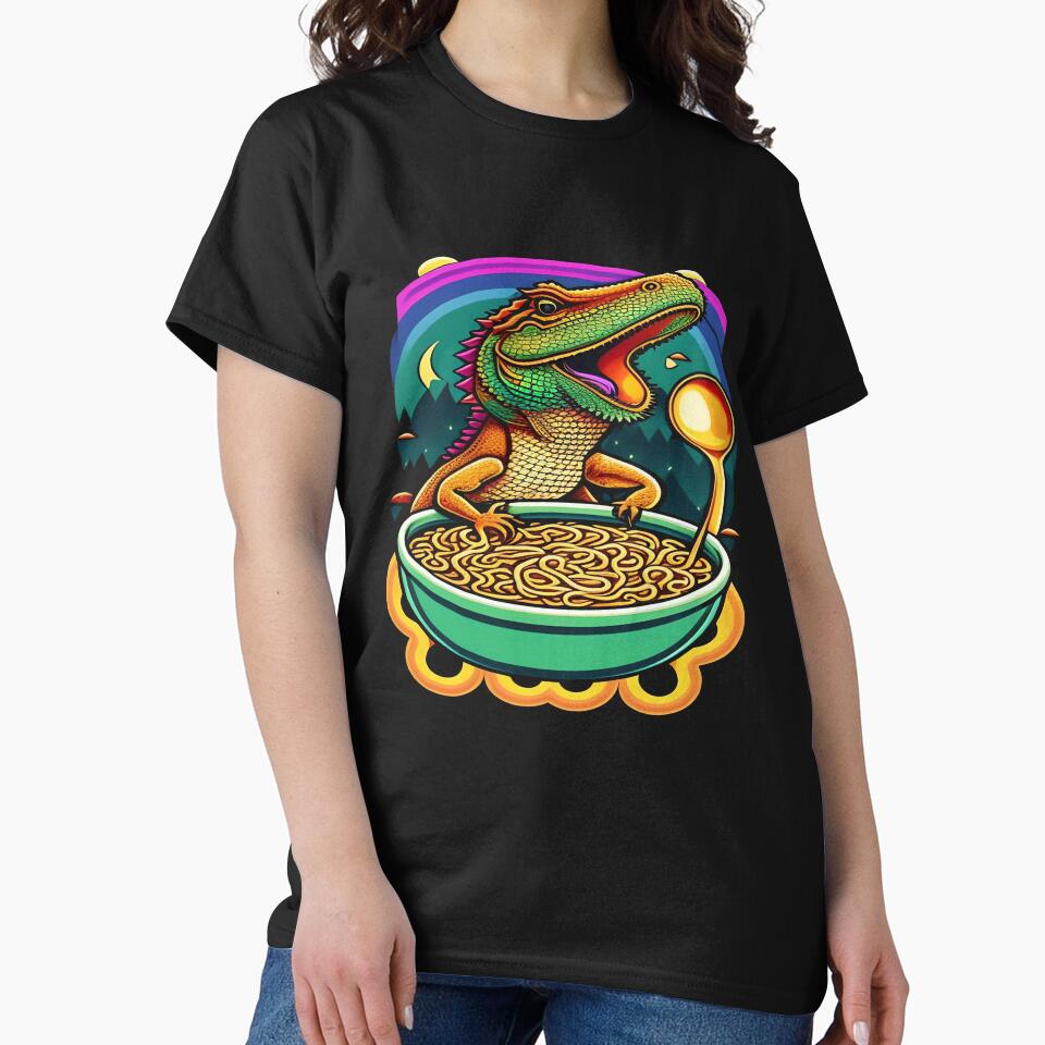 Funny Bearded Dragon Eating Ramen Noodles by Trendy Valley T-Shirts, Hoodie, Sweatshirt | BlankRebels.com (Image 2)