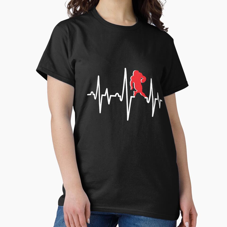 Football Heartbeat American Football Player by clothesy7 T-Shirts, Hoodie, Sweatshirt | BlankRebels.com (Image 2)