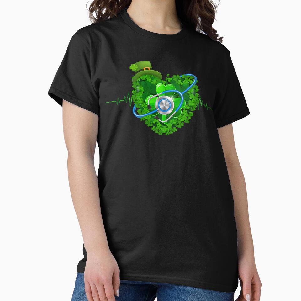 Shamrock St Patricks Day Nurse Stethoscopes Irish by taogiauco T-Shirts, Hoodie, Sweatshirt | BlankRebels.com (Image 2)