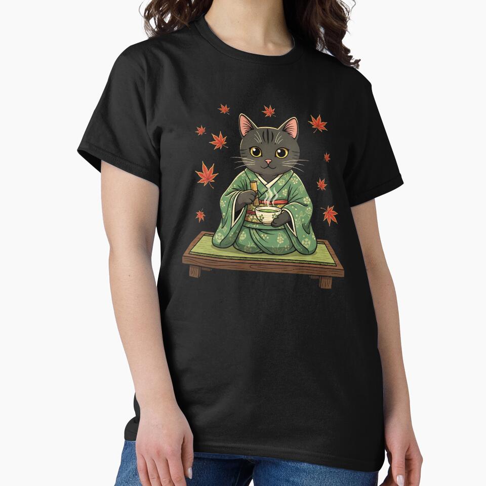 Japanese Matcha Tea Cat Kawaii Anime Lover Design by grumpzara T-Shirts, Hoodie, Sweatshirt | BlankRebels.com (Image 2)