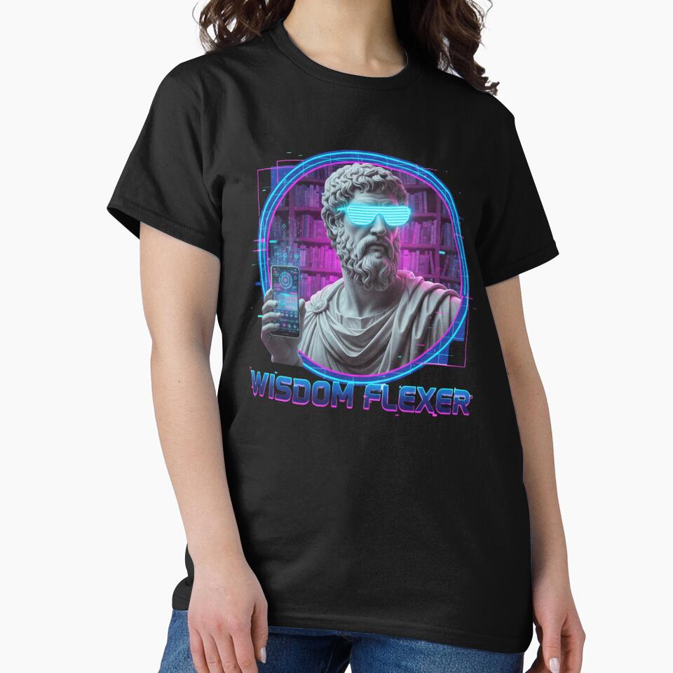Cyberpunk Odysseus Greek Statue - Modern Mythology & Dark Academia 2026 by Scorpia67 T-Shirts, Hoodie, Sweatshirt (Image 2)