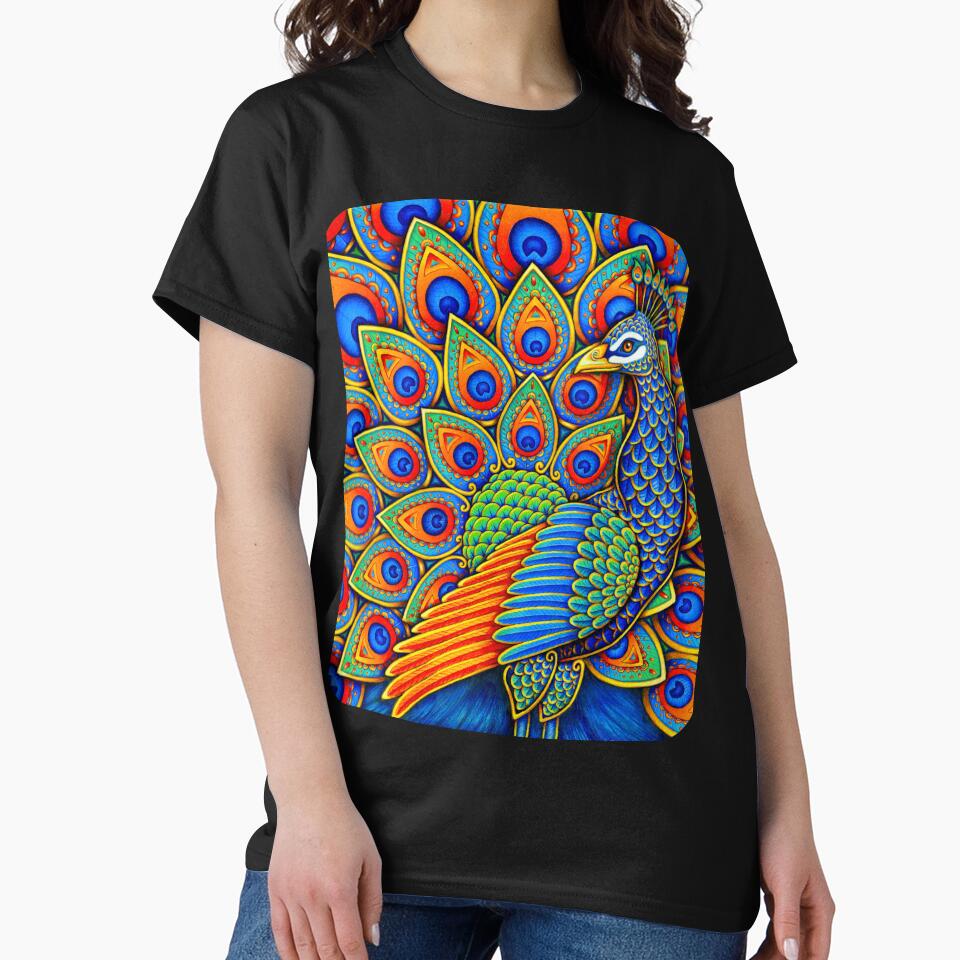 Colorful Paisley Peacock Rainbow Bird by Rebecca Wang T-Shirts, Hoodie, Sweatshirt | BlankRebels.com (Image 2)