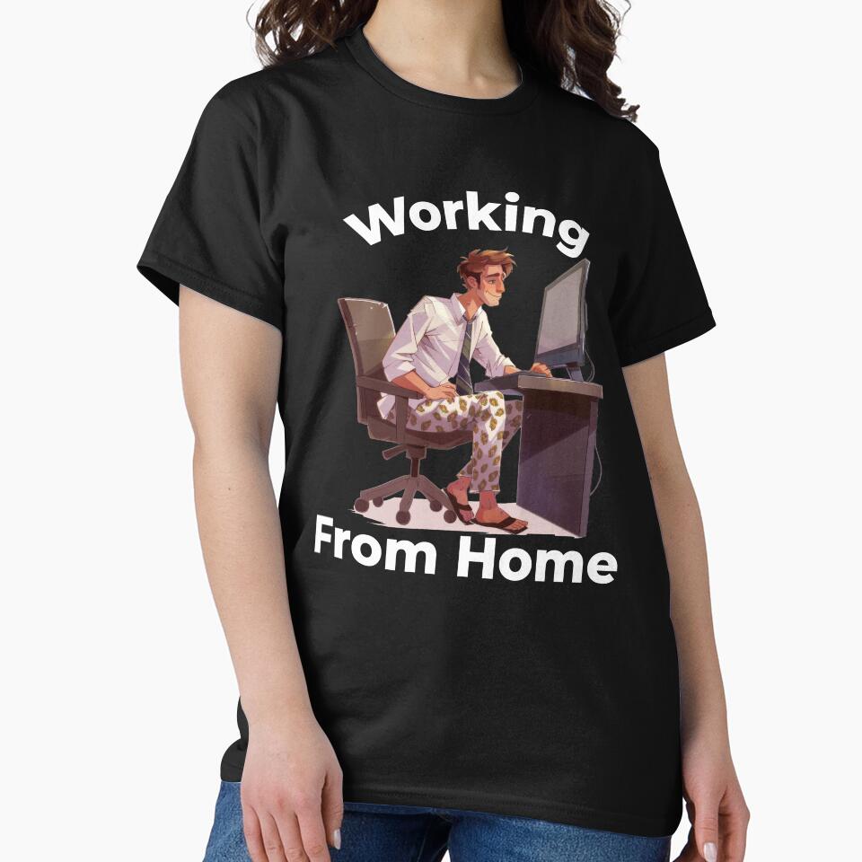 Working From Home Man Wearing Shirt And Tie With Pyjama Bottoms by Wormy-23 Hoodie, Sweatshirt | BlankRebels.com (Image 2)