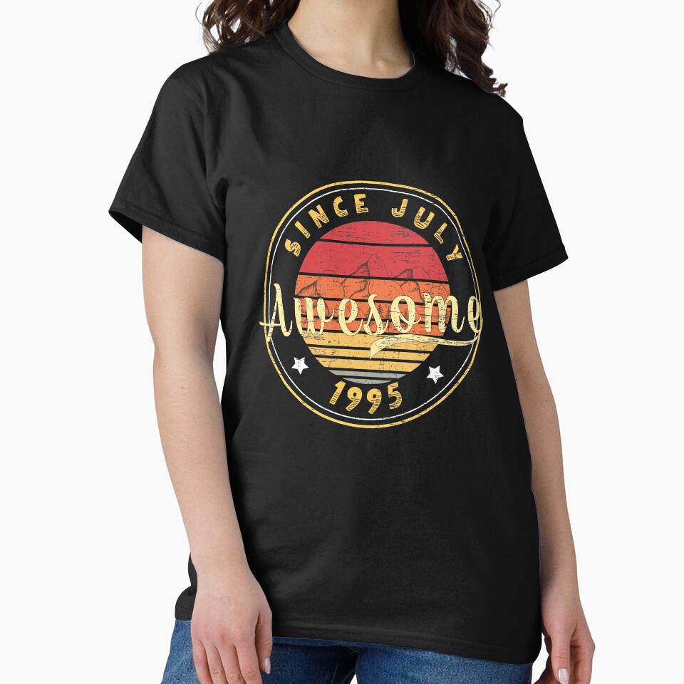 Awesome Since 1995 Vintage Retro Born in Birthday gift by kimart18 T-Shirts, Hoodie, Sweatshirt | BlankRebels.com (Image 2)