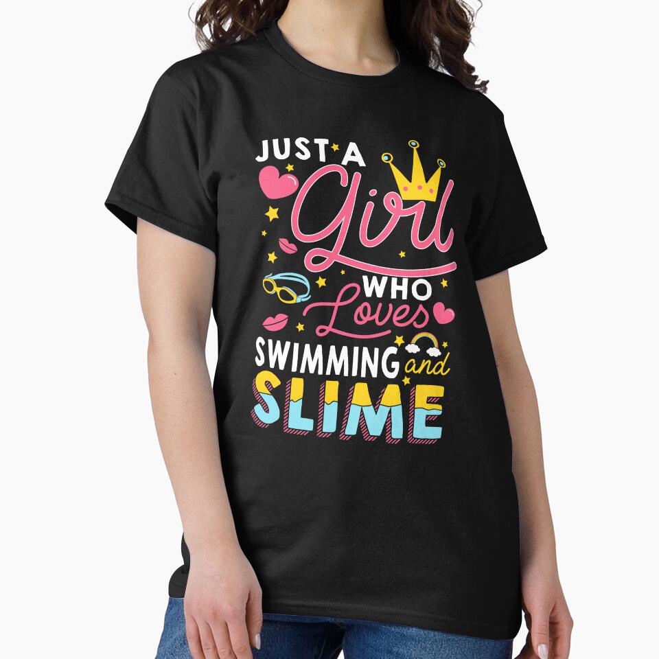 Just A Girl Slime And Swimming - 10th Birthday Gift by biNutz T-Shirts, Hoodie, Sweatshirt | BlankRebels.com (Image 2)