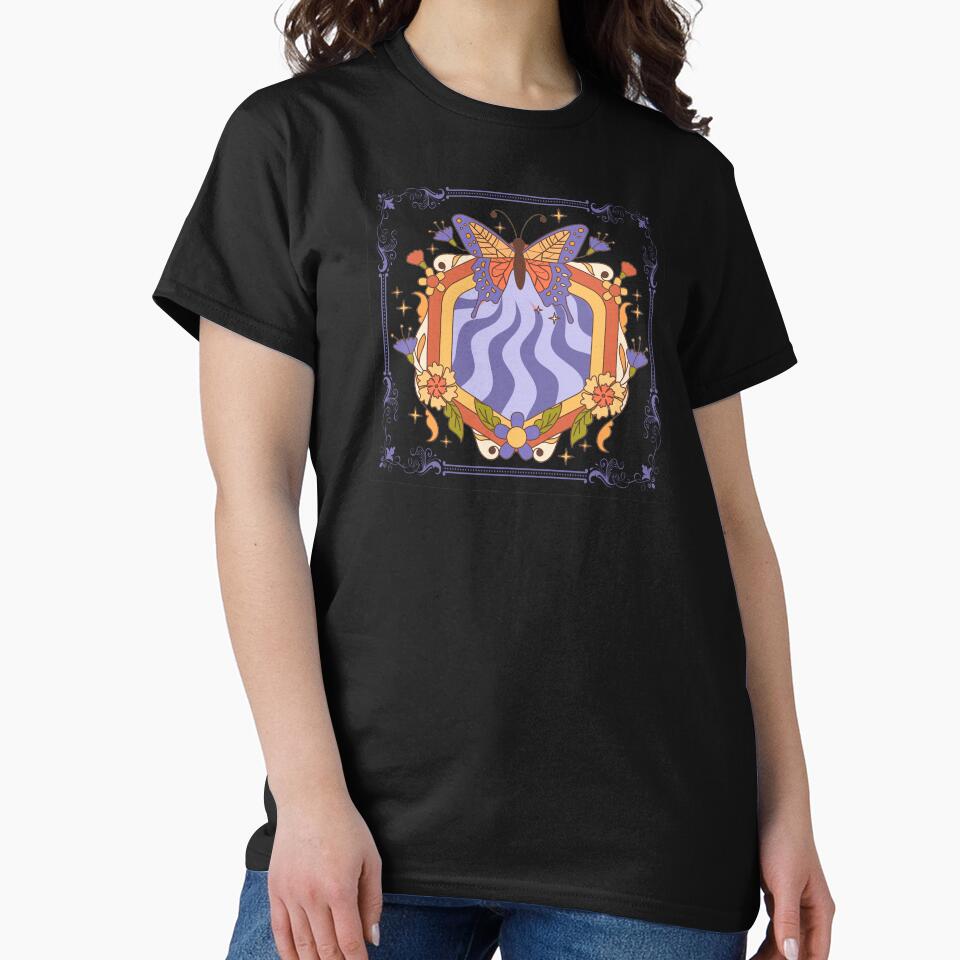 Classic Boho Floral with Butterfly T-Shirt by Art.Fusion.Studio Hoodie, Sweatshirt | BlankRebels.com (Image 2)