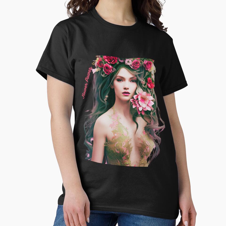 Flowers in hair by FineArtworld7 T-Shirts, Hoodie, Sweatshirt | BlankRebels.com (Image 2)