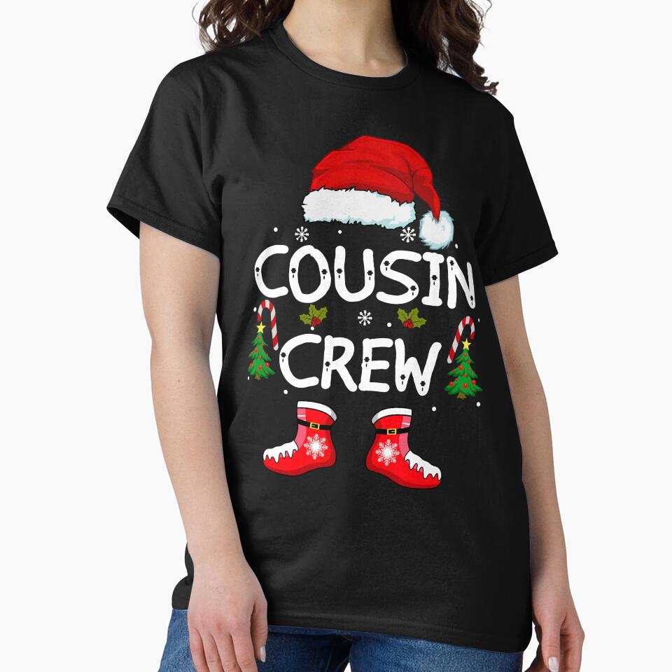 cousin christmas boys girls shirt, funny matching christmas santa crew shirt by ZAIN JAMAL Hoodie, Sweatshirt (Image 2)
