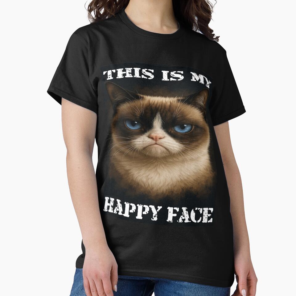 Grumpy Cat Shirt - This Is My Happy Face (Image 2)