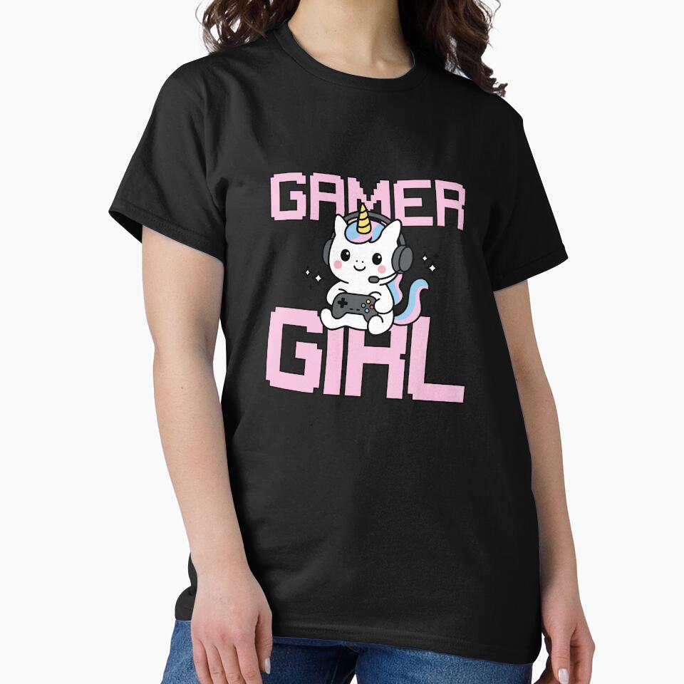 Cute Gamer Unicorn Girl – Kawaii Gaming Design by deardansouza