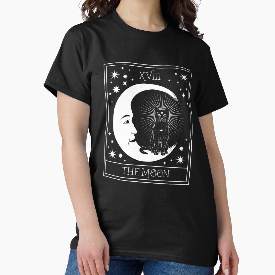 Tarot Card Crescent Moon and Black Cat Cosmic Graphic by taaddison50 T-Shirts, Hoodie, Sweatshirt | BlankRebels.com (Image 2)