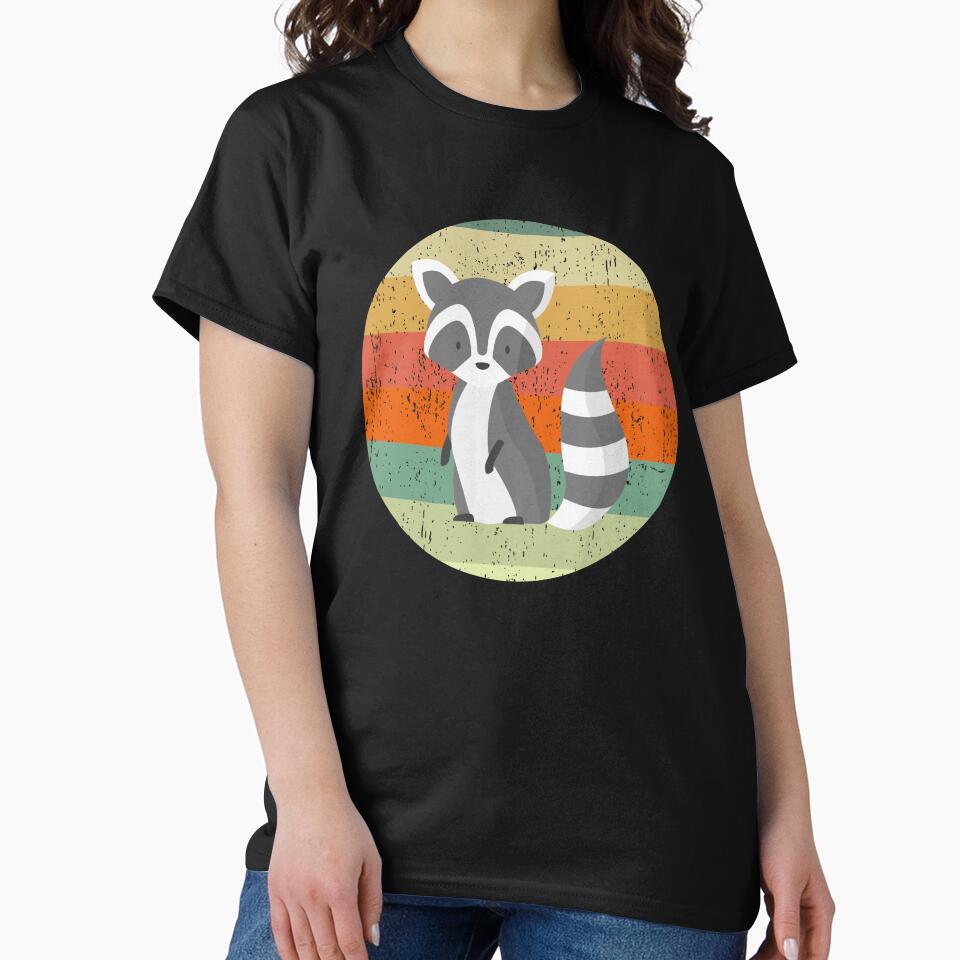 Retro Raccoon - Vintage Style Baby Raccoon by TeesForNerds T-Shirts, Hoodie, Sweatshirt | BlankRebels.com (Image 2)