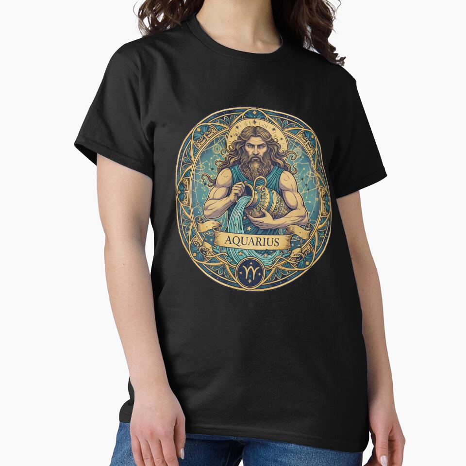 VINTAGE AQUARIUS ZODIAC SIGN by infinitearte T-Shirts, Hoodie, Sweatshirt | BlankRebels.com (Image 2)