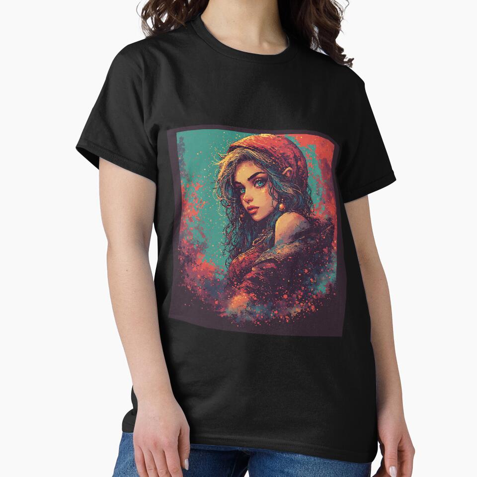 Retro Art Woman Pixel Art T-Shirts, Hoodie, Sweatshirt