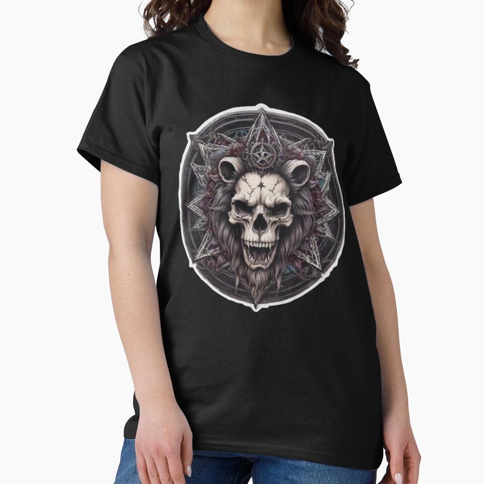 Gothic Lion Skull Pentagram by Mr-Feniks-55 T-Shirts, Hoodie, Sweatshirt | BlankRebels.com (Image 2)