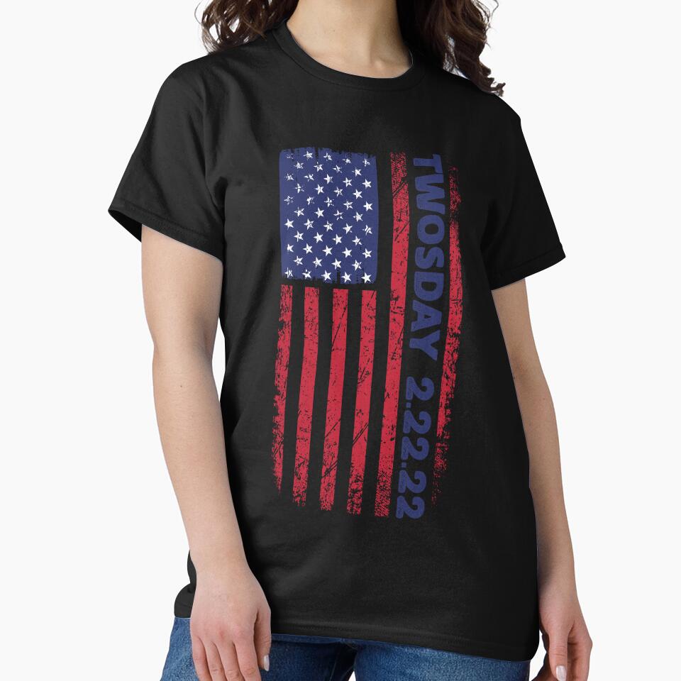 Memorable Day of the Year TWOSDAY 2.22.22 Distressed Grunge Vertical American Flag, Numerological Event, USA... (Image 2)