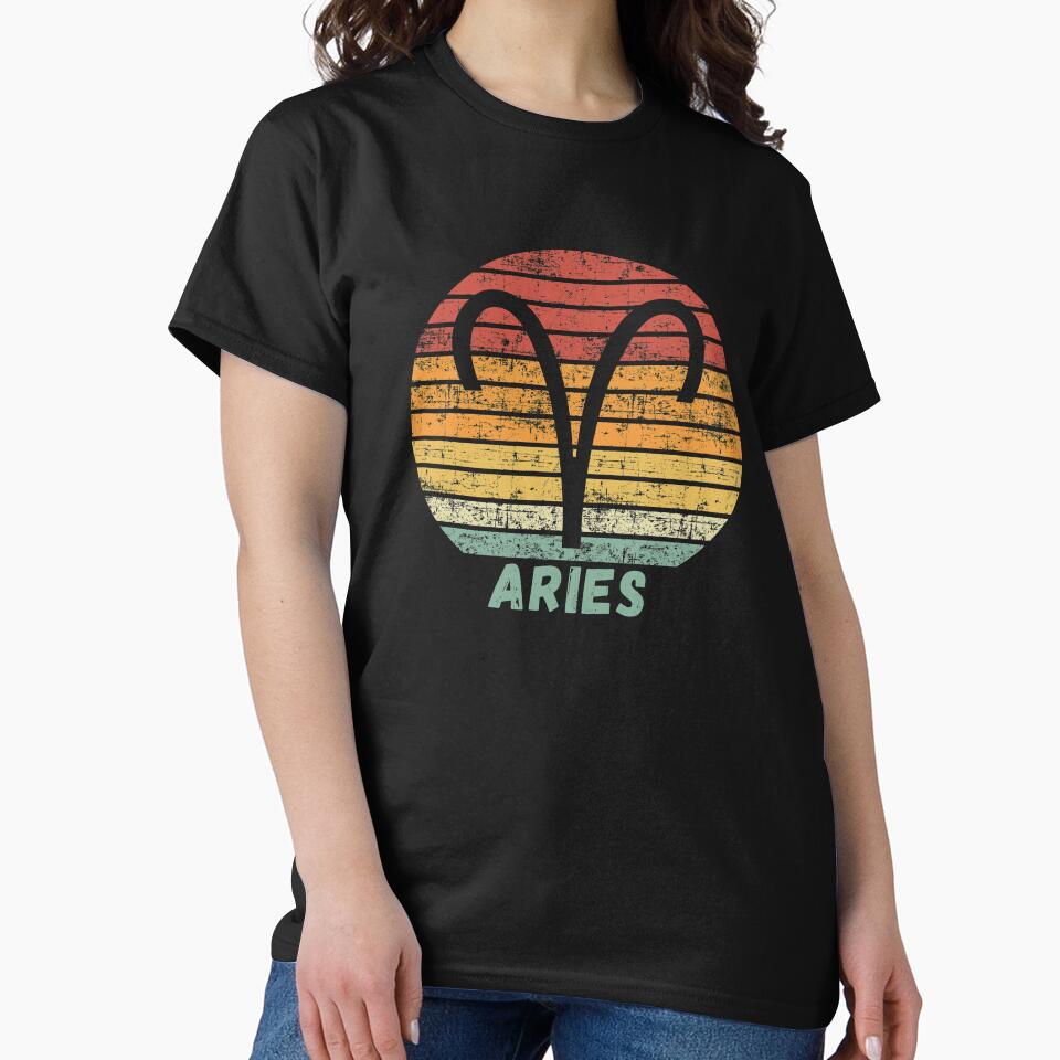 Retro Vintage Astrology Zodiac Aries Star Sign T-Shirts, Hoodie, Sweatshirt