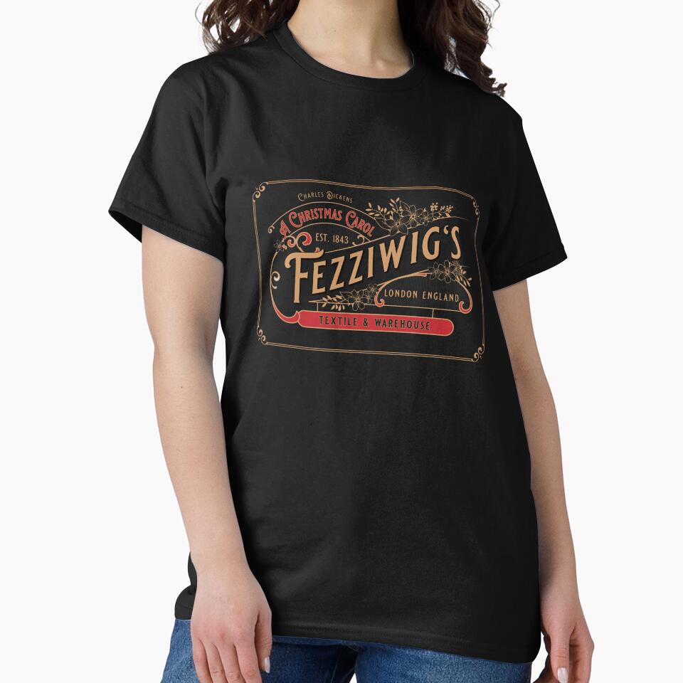 Christmas Carol, Fezziwigs Textile Sign, fun holiday by SleeplessLady T-Shirts, Hoodie, Sweatshirt (Image 2)