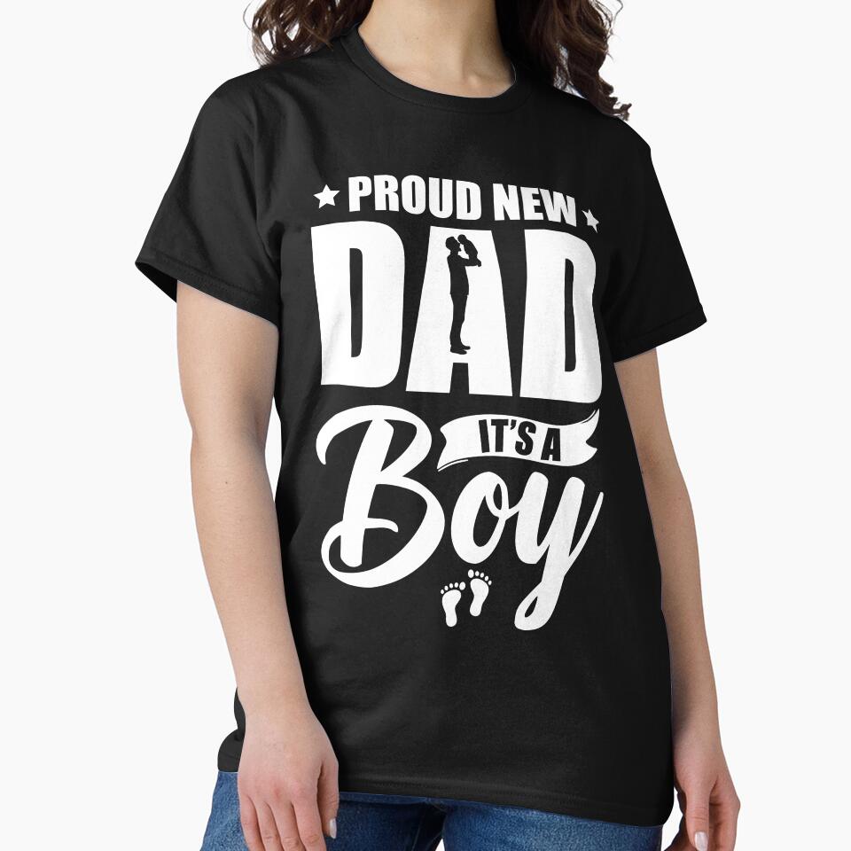 Vintage Proud New Dad – It's A Boy T-Shirt | Funny First-Time Father Gift by PRINYOS Hoodie, Sweatshirt (Image 2)