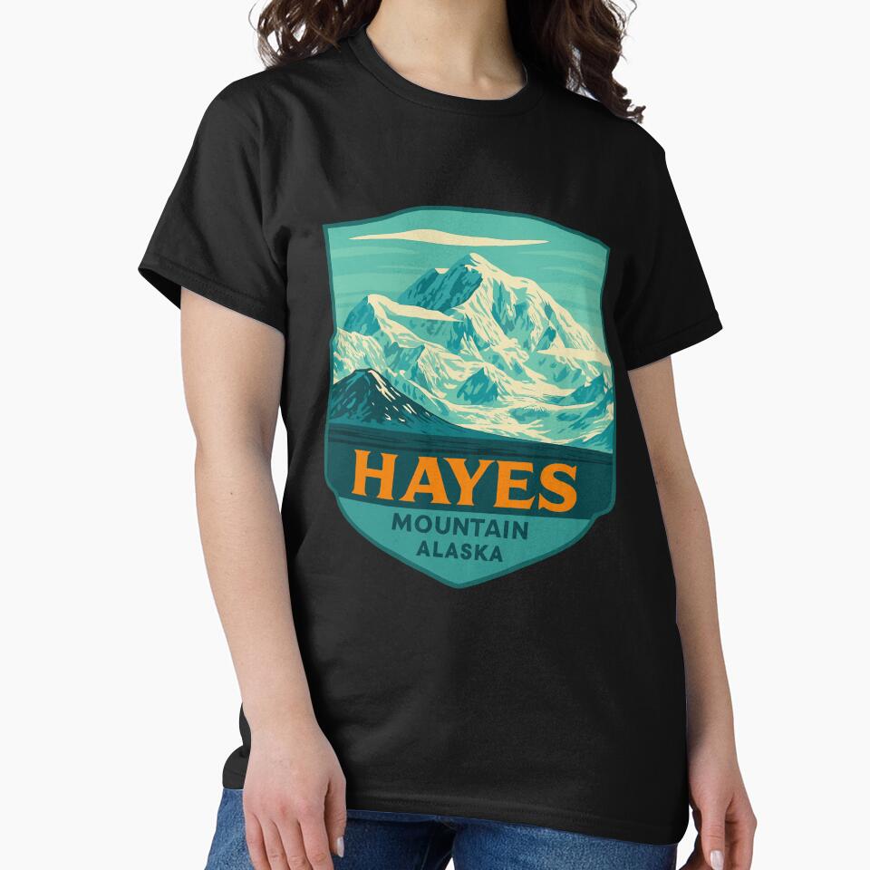 Hayes Mountain Vista - Alaska Vector Landscape by Gideon Emmerich T-Shirts, Hoodie, Sweatshirt | BlankRebels.com (Image 2)