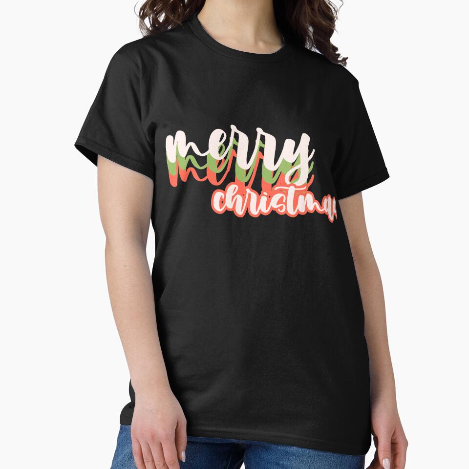 merry christmas lettering by racharanha T-Shirts, Hoodie, Sweatshirt | BlankRebels.com (Image 2)